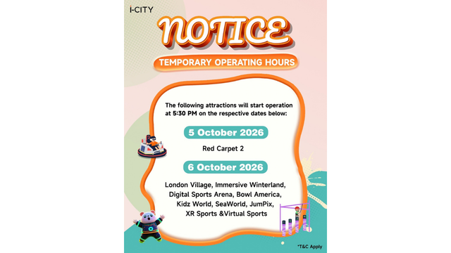 CityWalk Rides Operation Hours Adjustment on 5 - 6 October 2026!